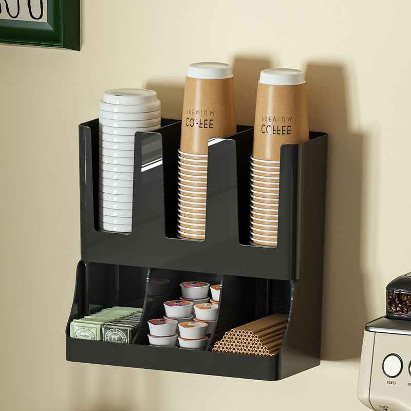 Coffee Tea Drawer Organizer - Pudełko do przechowywania papierowych kubków, czarny