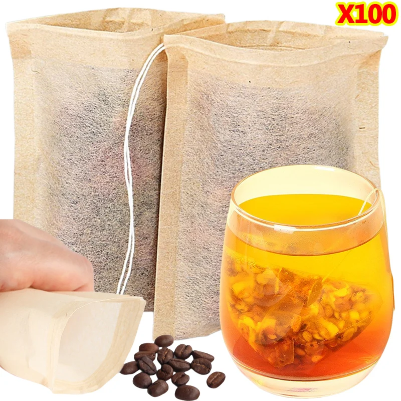 Coffee Tea And Bean Leaf - 100 sztuk torebek na herbatę z