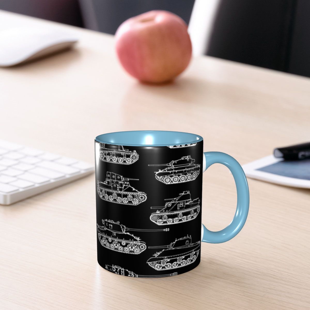 Coffee Tea World - Kubek z motywem amerykańskich czołgów z