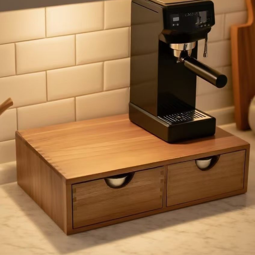 Coffee Tea Drawer Organizer - Minimalistyczna podstawka pod ekspres do kawy