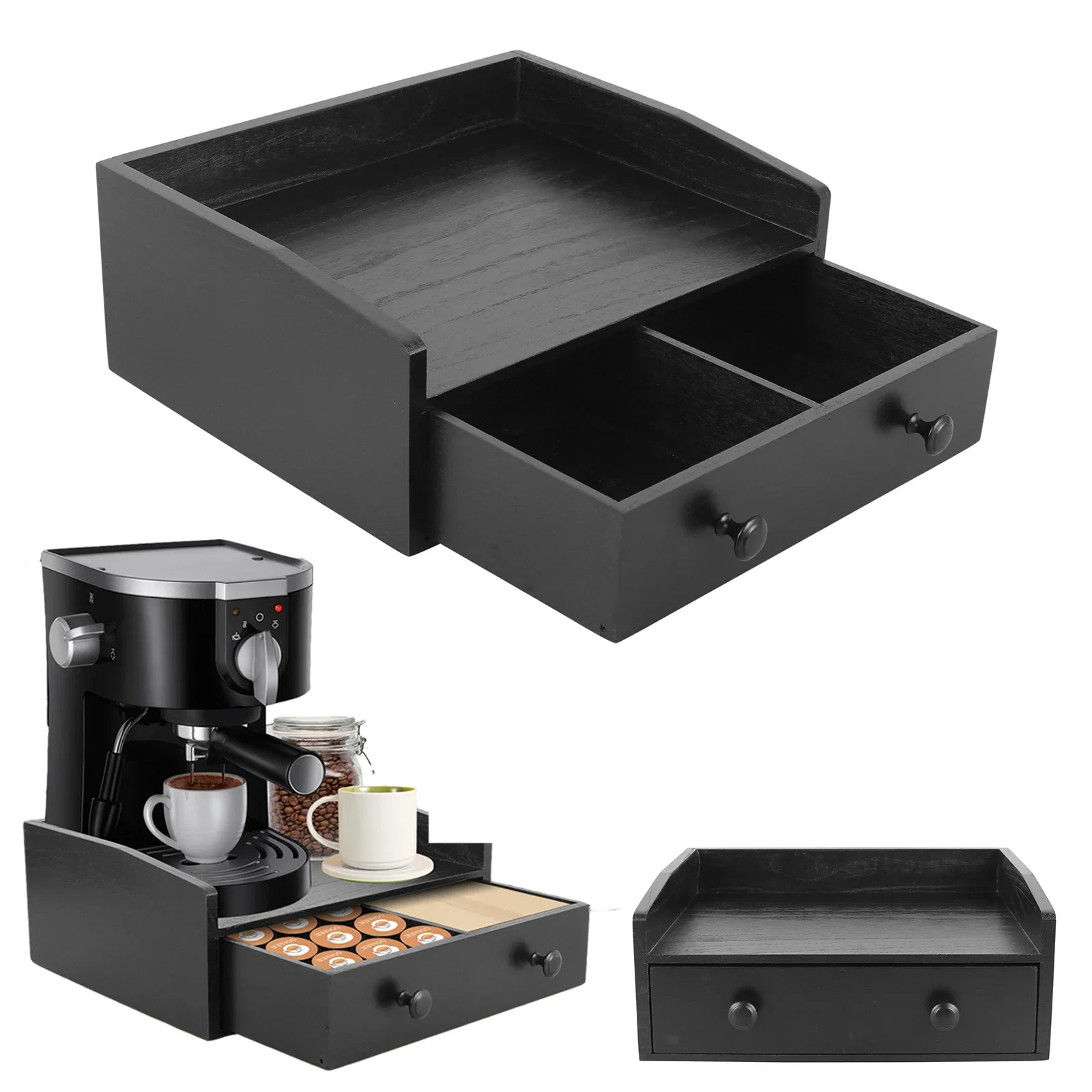 Coffee Tea Drawer Organizer - Szuflada na ekspres do kawy, drewniana