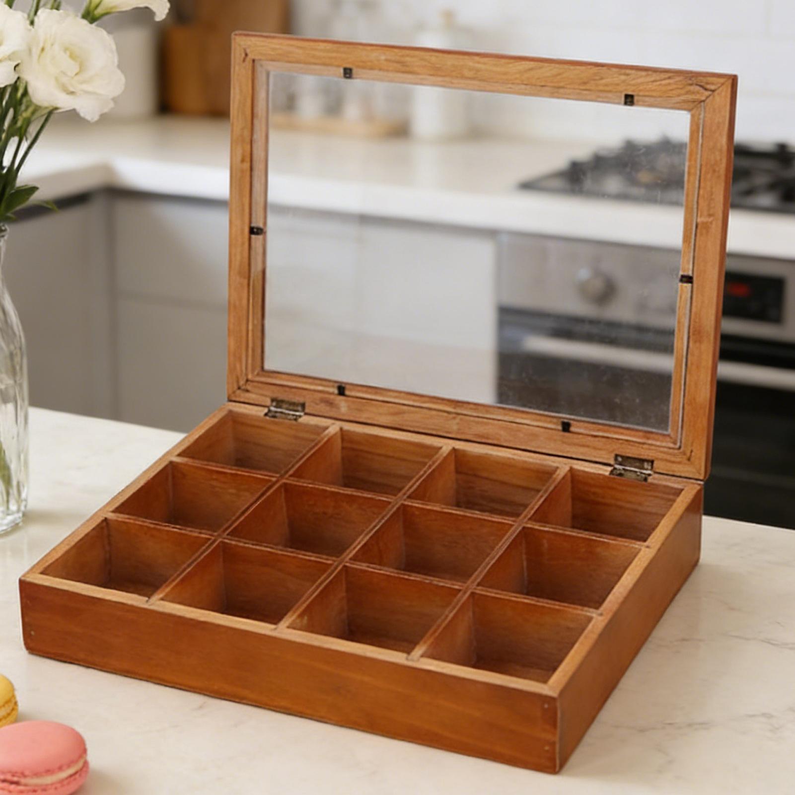 Coffee Tea Drawer Organizer - Pudełko na herbatę z 12 przegródkami,