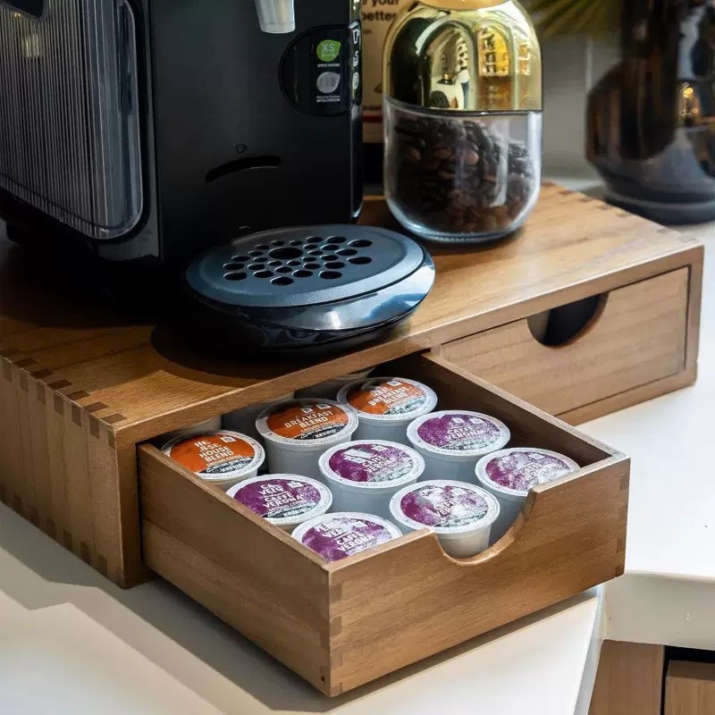 Minimalistyczna podstawka pod  – Coffee Tea Drawer Organizer recenzja i cena