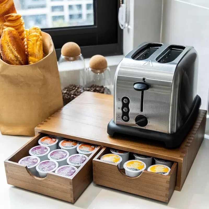 Minimalistyczna podstawka pod  – Coffee Tea Drawer Organizer recenzja i cena