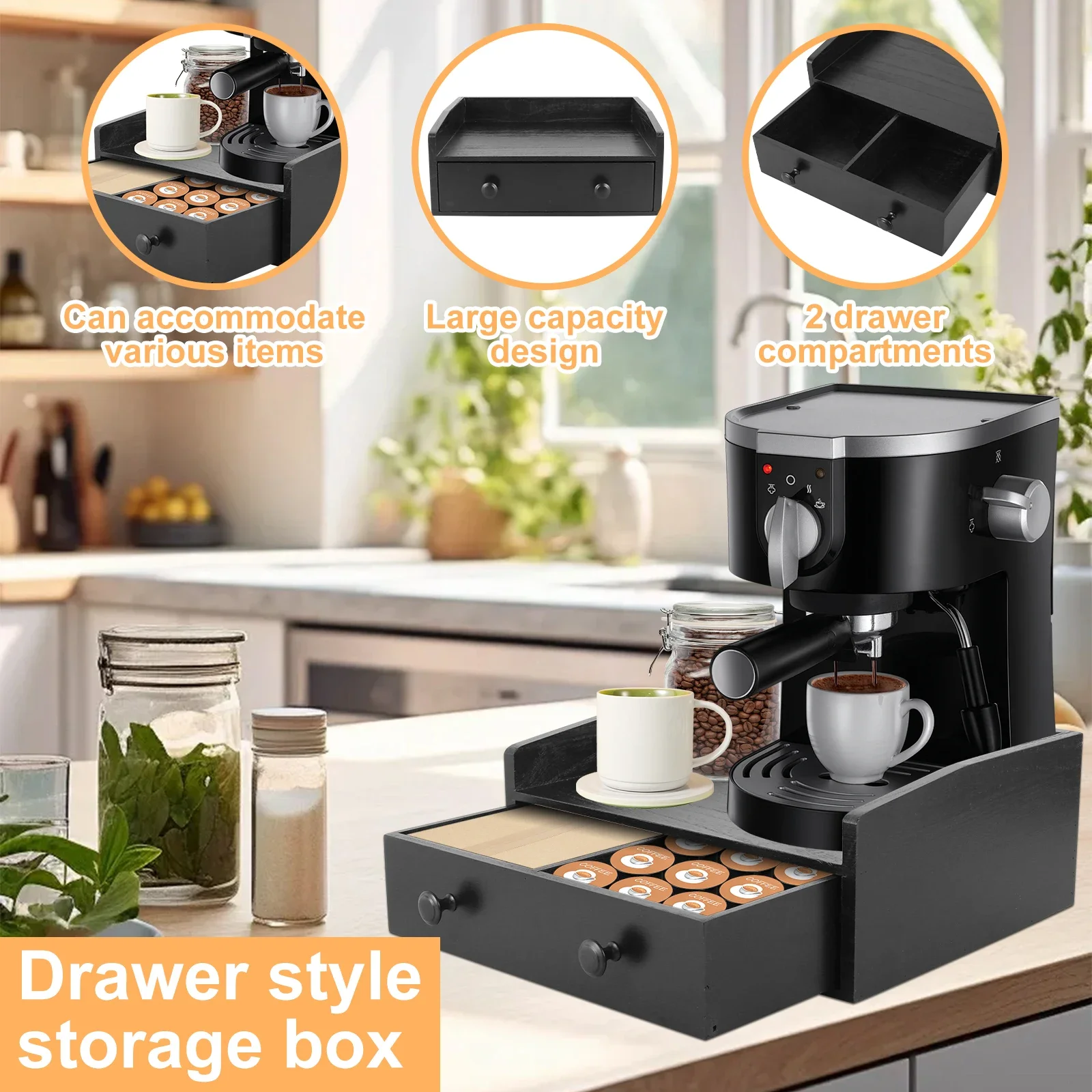 Szuflada na ekspres do kawy, d – Coffee Tea Drawer Organizer recenzja i cena