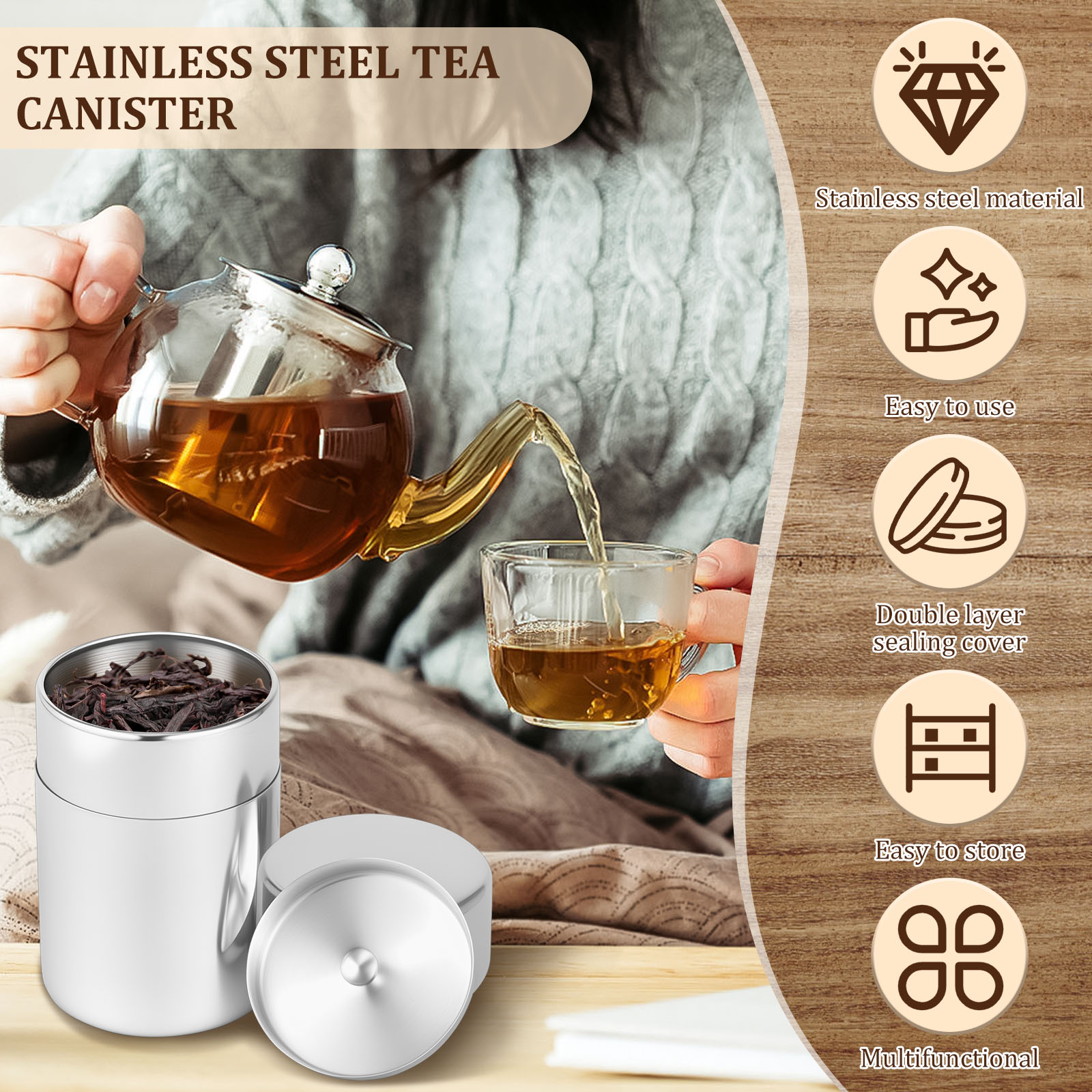 Pojemniki ze Stali Nierdzewnej – Coffee Tea And Bean Leaf recenzja i cena