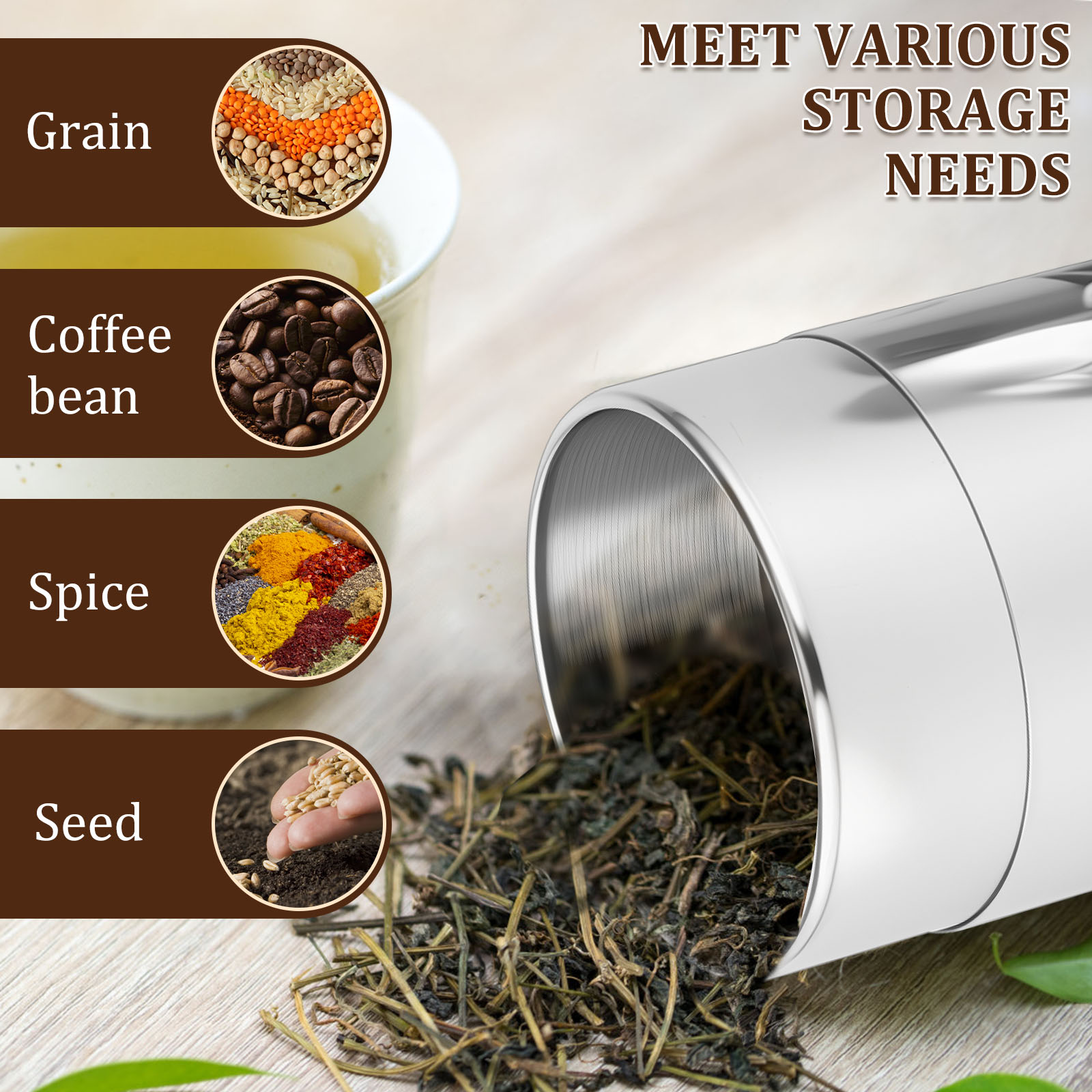 Pojemniki ze Stali Nierdzewnej – Coffee Tea And Bean Leaf recenzja i cena